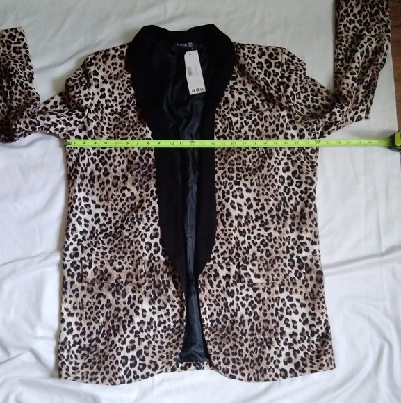 BOOHOO LEOPARD PRINT BLAZER JACKET - Picture 9 of 10